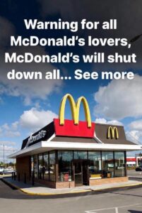 Warning for all McDonald’s lovers, McDonald’s will…
